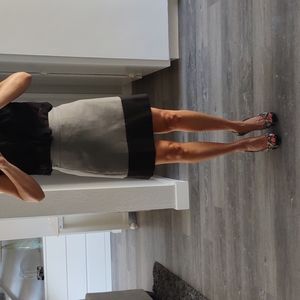 Grey and Black Pencil Skirt